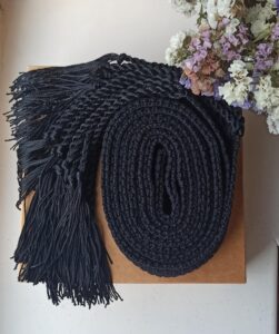 Manufacturer and exporter of handicraft crochet black belt