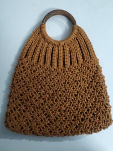 supplier of handmade crochet brown bag