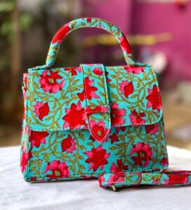 faishonable and stylish handblock printed bag