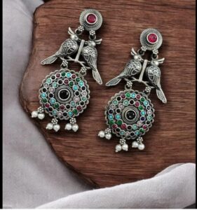 oxidised silver earings