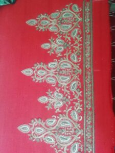 HANDMADE SILVER EMBROIDERD DESIGN FOR BRIDE